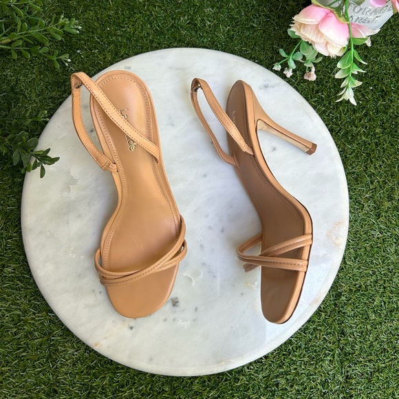 Larroude Nude Strappy Heels - Picture 15 of 16
